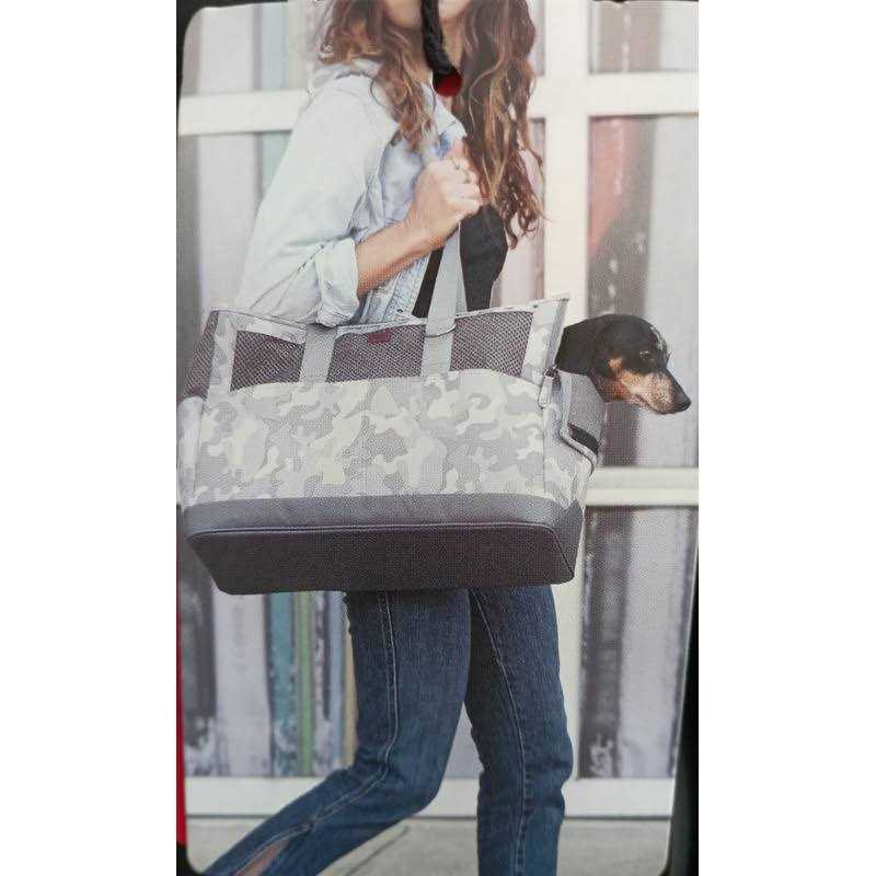 Black Canvas Dog Carrier Tote I326003