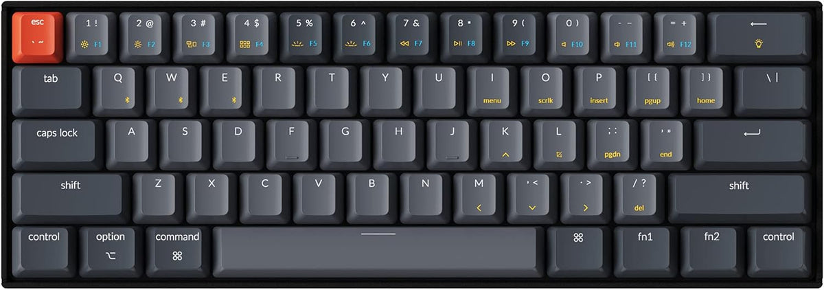 60% Layout Bluetooth Wireless/USB Wired Mechanical Keyboard with Gateron G Pro Red Switch White LED Backlit Compact 61 Keys W787