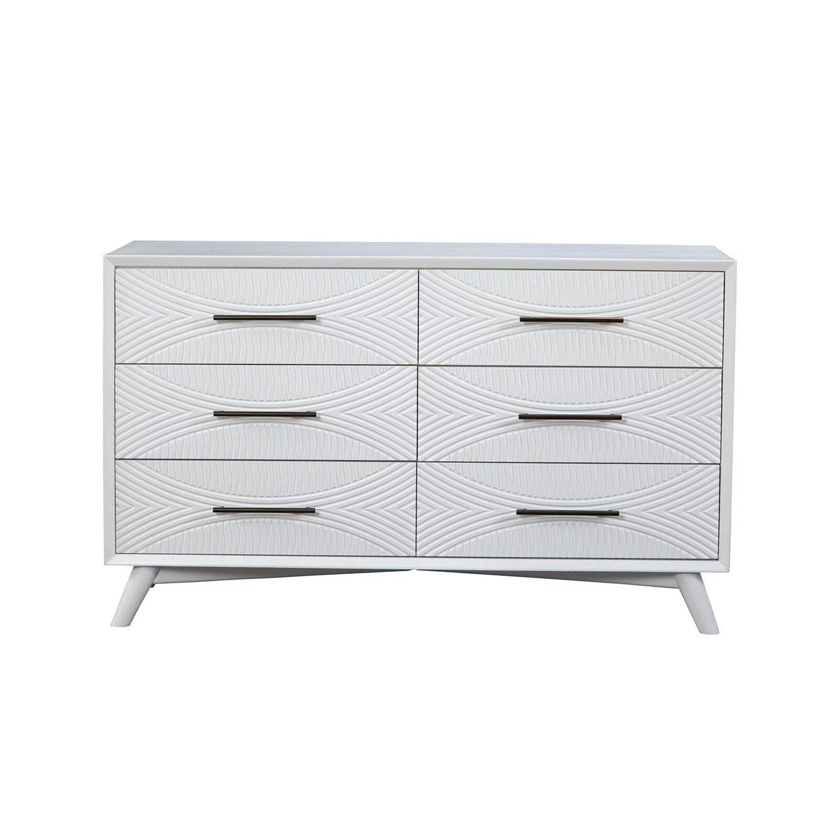 White 6 Drawer Wood Dresser Q712781