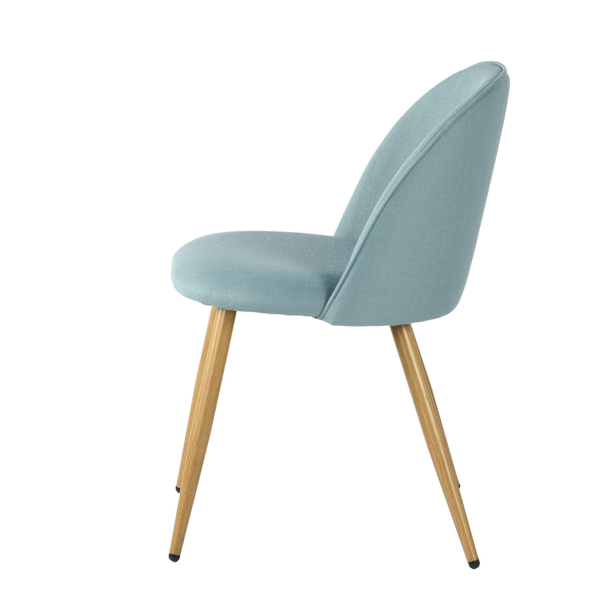 Fabric Upholstered Dining Chairs Set of 2 with Backrest Metal Legs, Power Blue E4368
