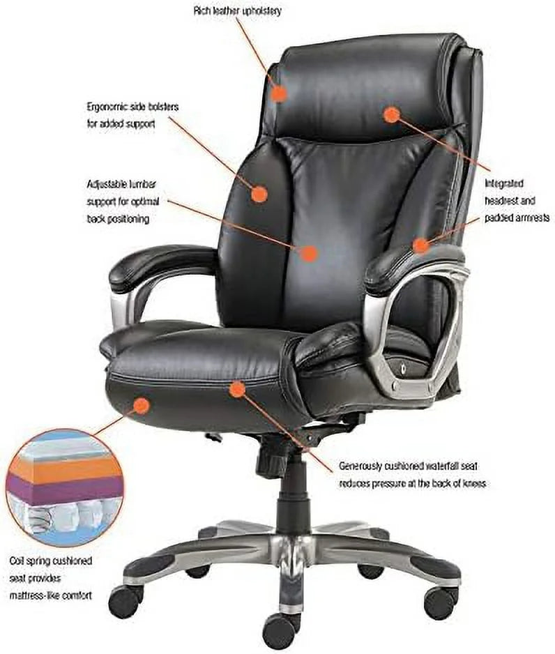 Black Leather Executive Highback Chair P6892