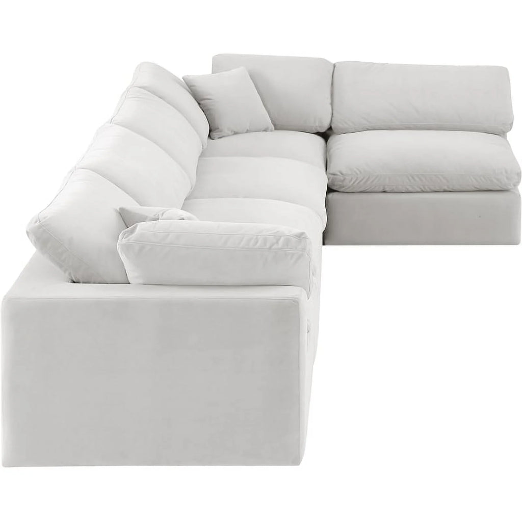 Cream Velvet Modular Sectional O848567