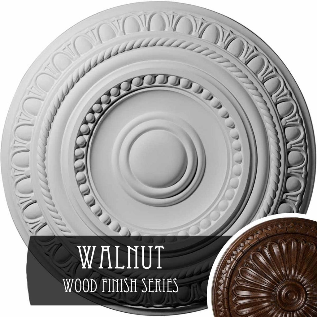 Hand-Painted Walnut Ceiling Medallion C720