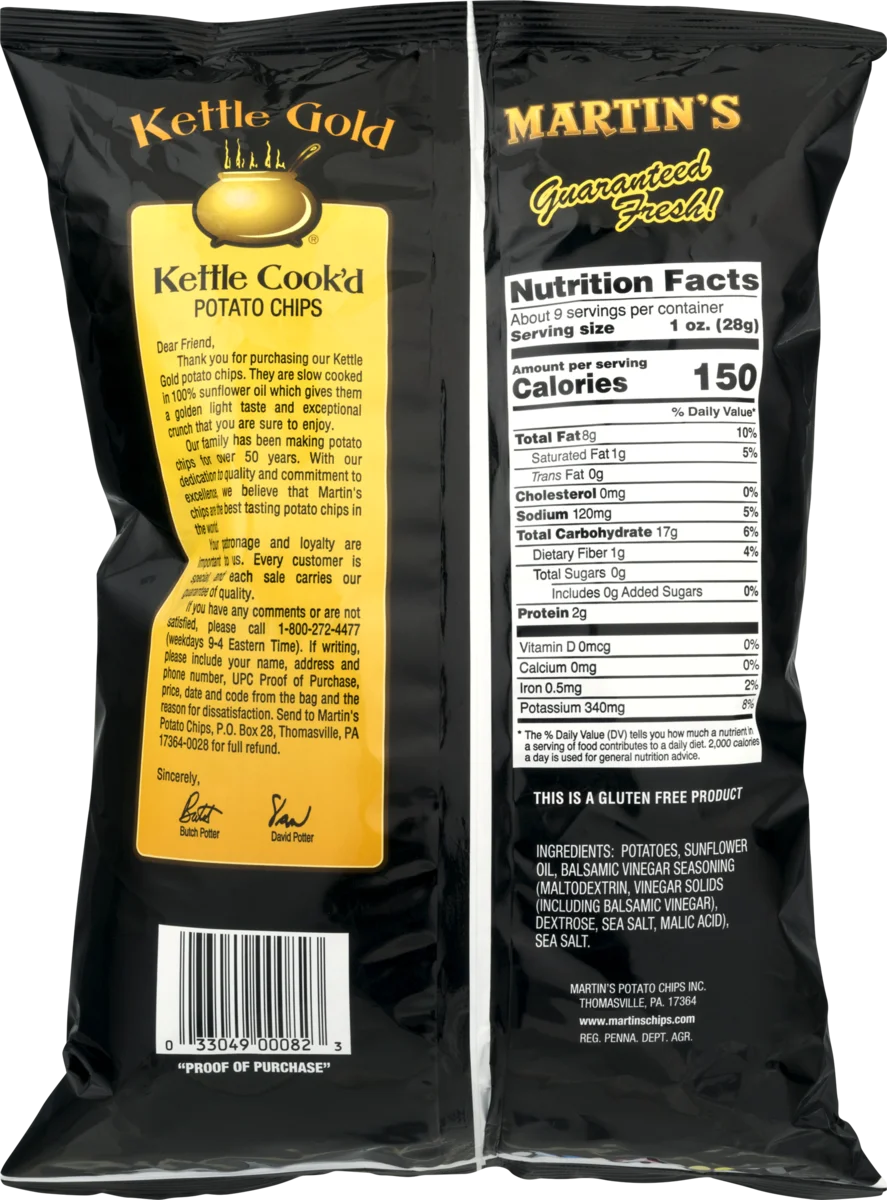 Sea Salt & Balsamic Vinegar Potato Chips 4-Pack 8 oz Z9885