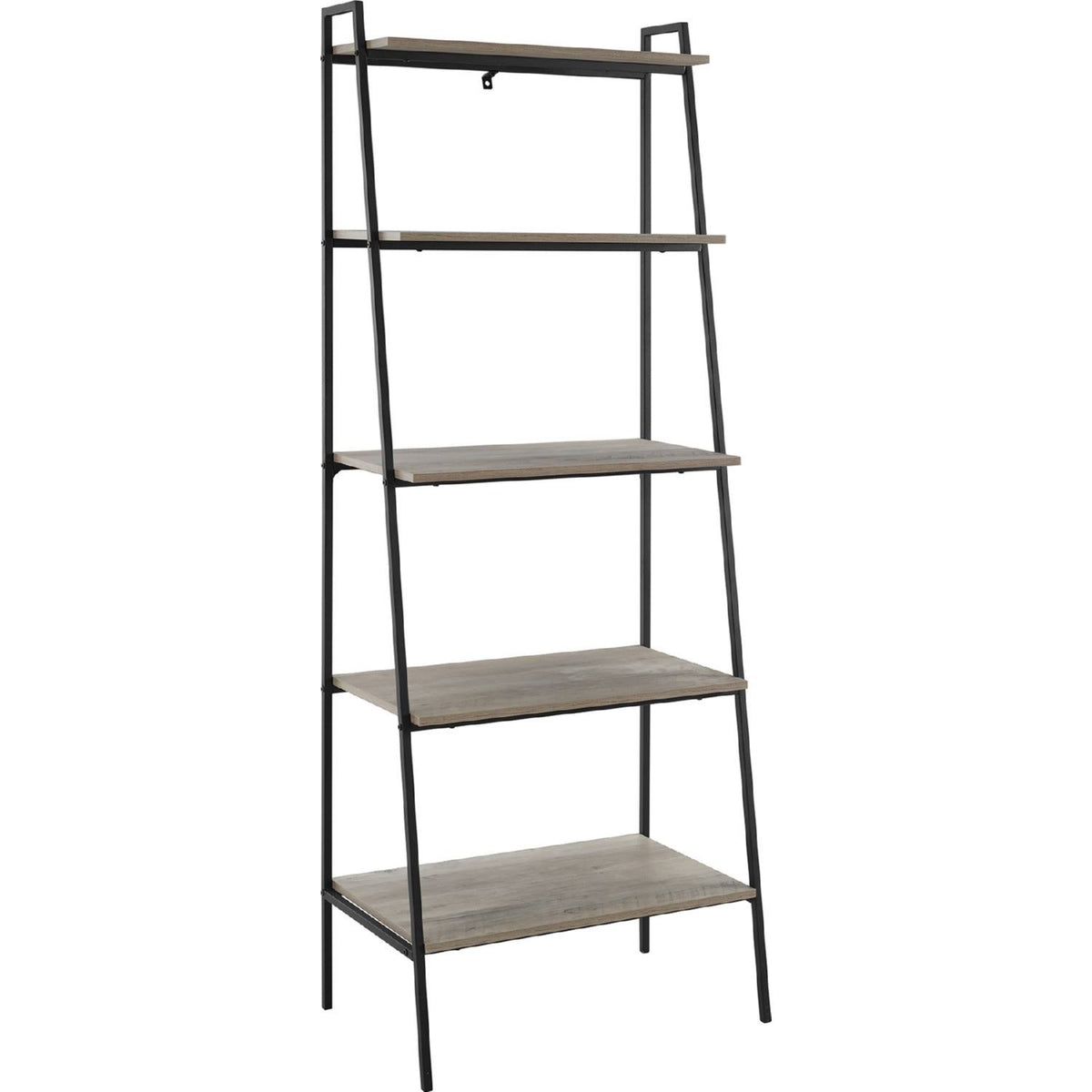 Dark Walnut Industrial Wood Ladder Bookcase H8841