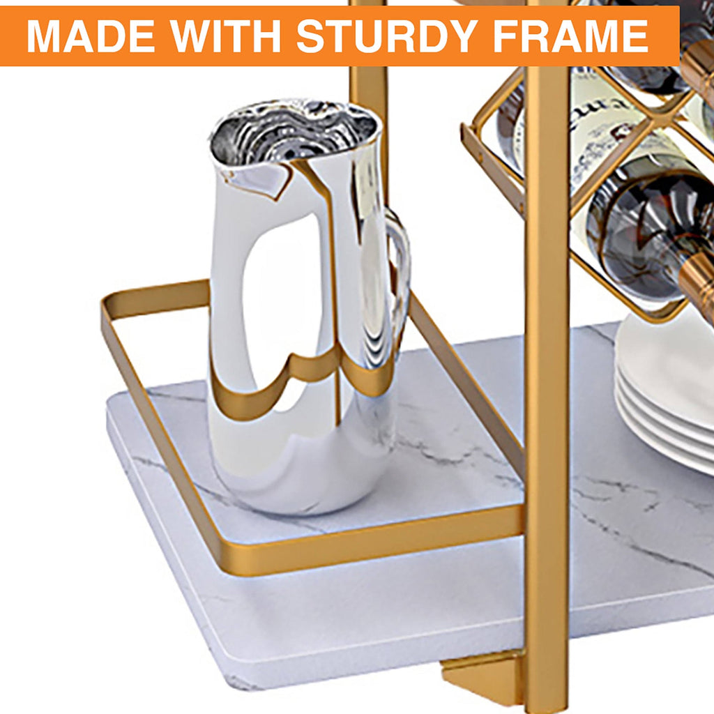 Black 3 Tier Bar Cart with Wheels B627974