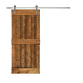 30 in. x 84 in. Solid Walnut Stained Pine Wood Sliding Barn Door with Hardware Kit Q973794