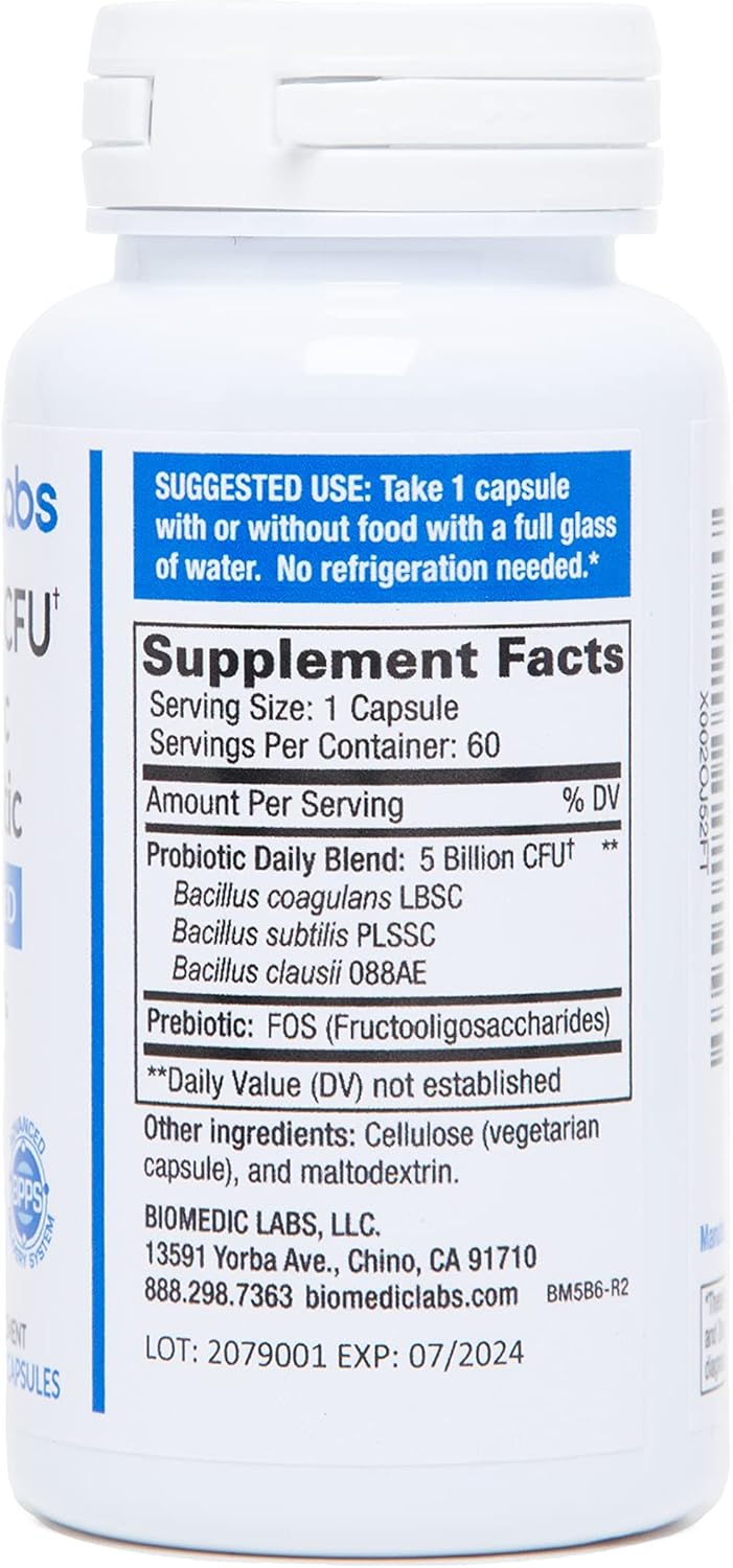 5 Billion CFU Probiotic + Prebiotic Spore-Based 60-Day Supply G5803