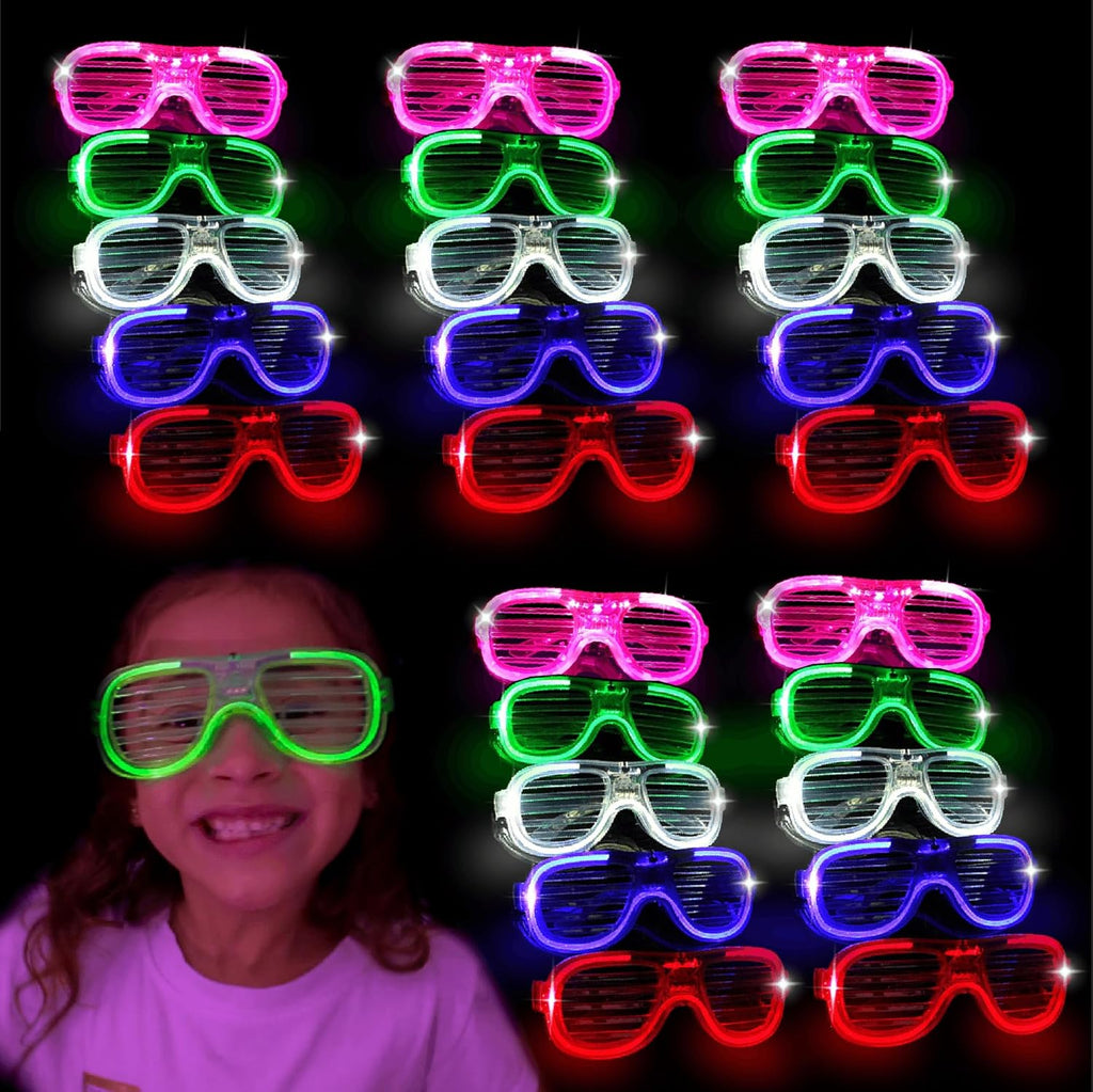 25 Pieces Glow in the Dark LED Glasses B825316
