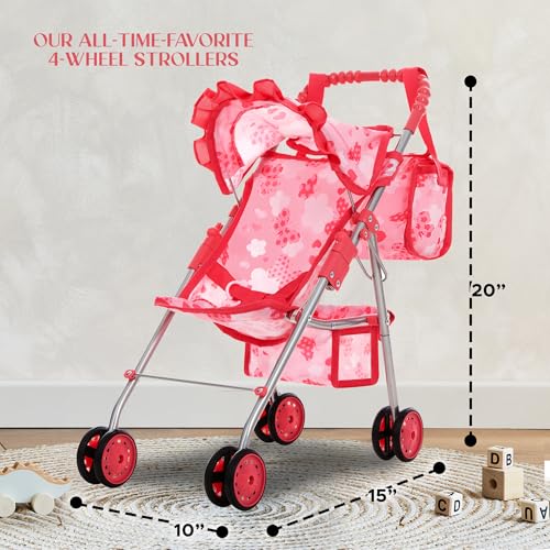 Baby Doll Stroller Bed and Seat Nursery Playset Accessories Furniture Set High Chair Diaper Bag Role Play Deluxe Set I93756