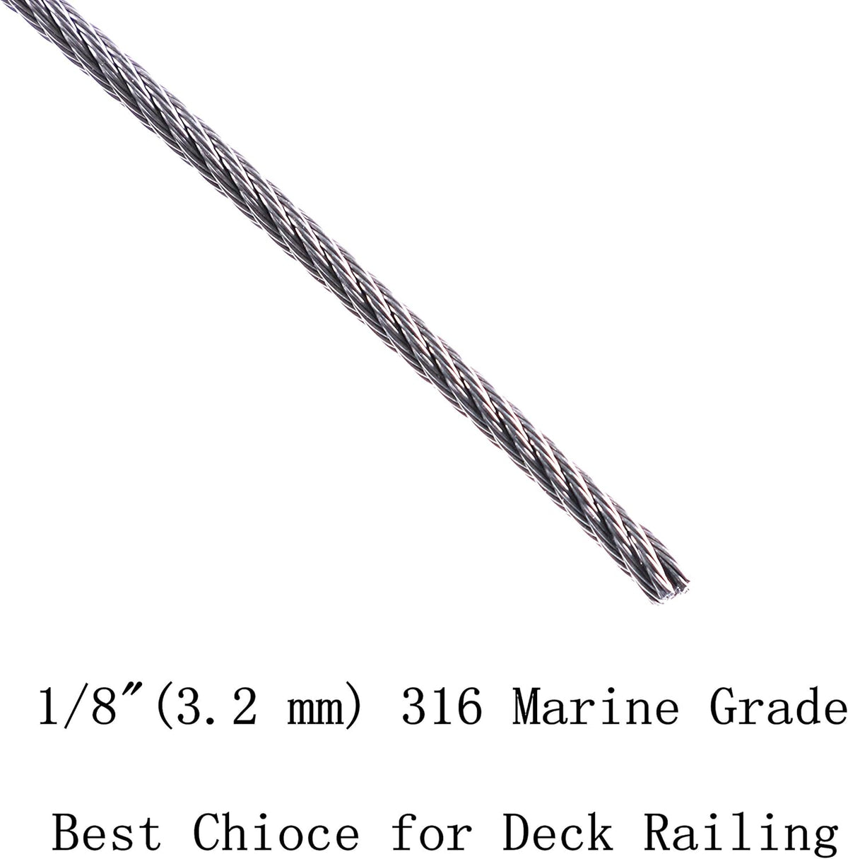 1/8 Stainless Steel Aircraft Wire Rope 7 x 7 400 Feet M28004