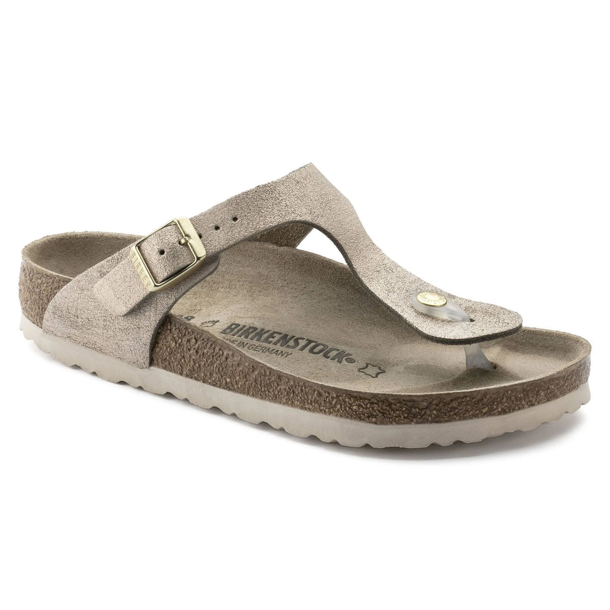 Washed Metallic Rose Gold Leather Sandals H5515