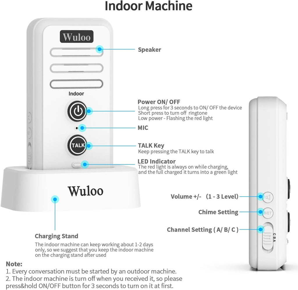 Wireless Intercom Doorbell Chime White Z329860