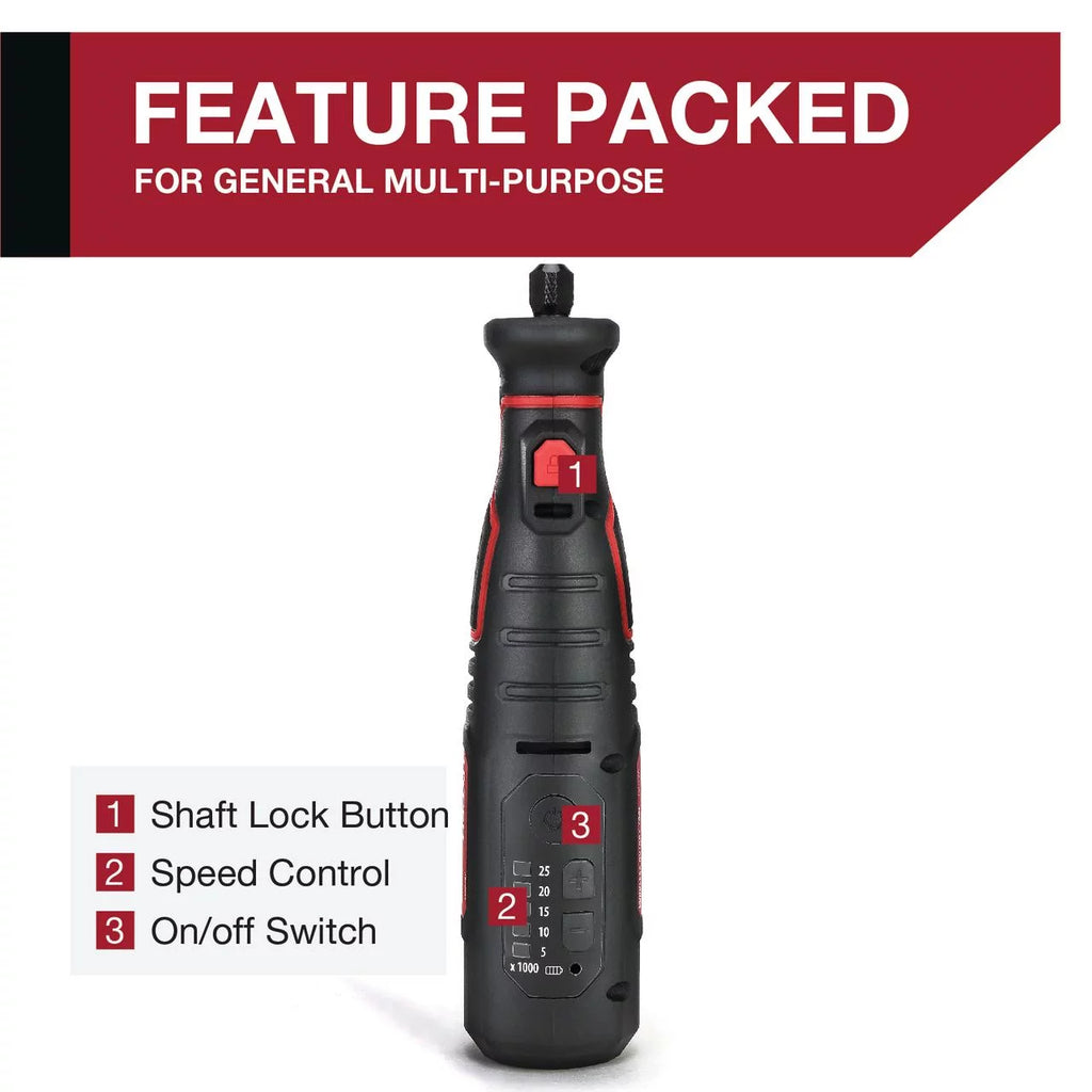 8V MAX Cordless Rotary Tool with 1.5 Ah Battery, 40 Piece Accessory Kit & Plastic Storage Case S6657