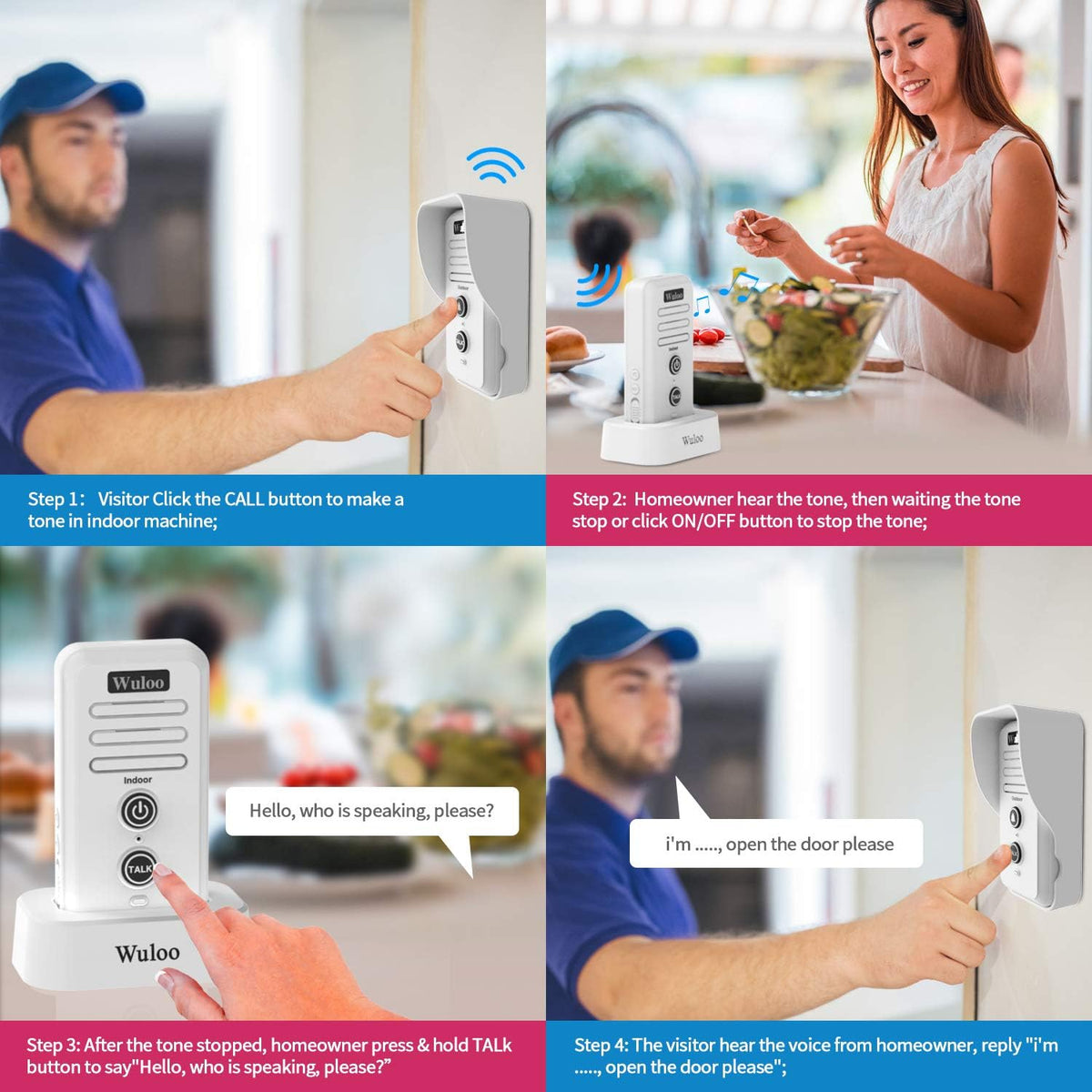 Wireless Intercom Doorbell Chime White Z329860