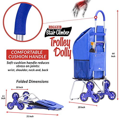 Black Grocery Shopping Foldable Cart with Stair Climber R966