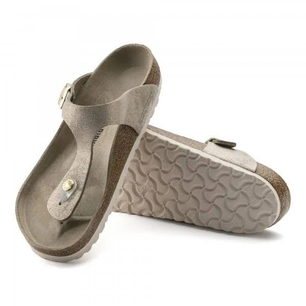Washed Metallic Rose Gold Leather Sandals H5515