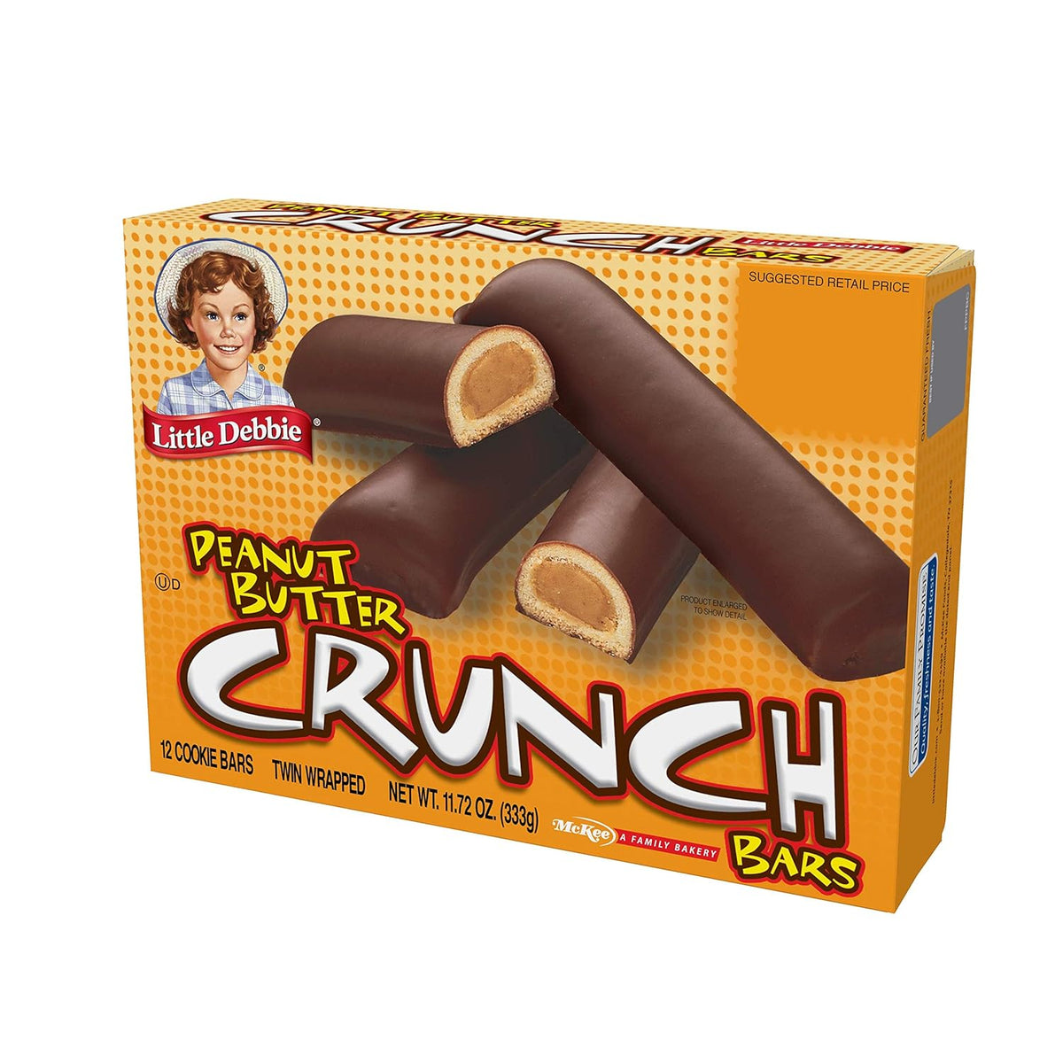 Peanut Butter Crunch Bars, 11.72 Oz Box, 6 Twin Wrapped Cookies, 12 Count H886231