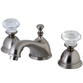 Satin Nickel Widespread Lavatory Faucet with Crystal Handle J61106