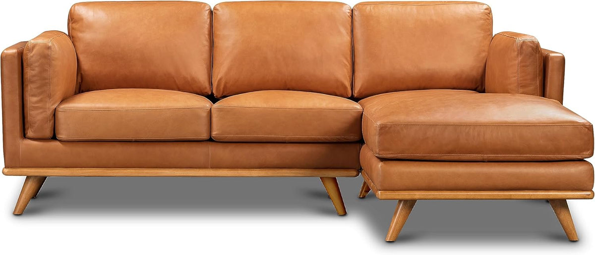 Saddle Tan Right-Facing Sofa Sectional, 90 inches T81353