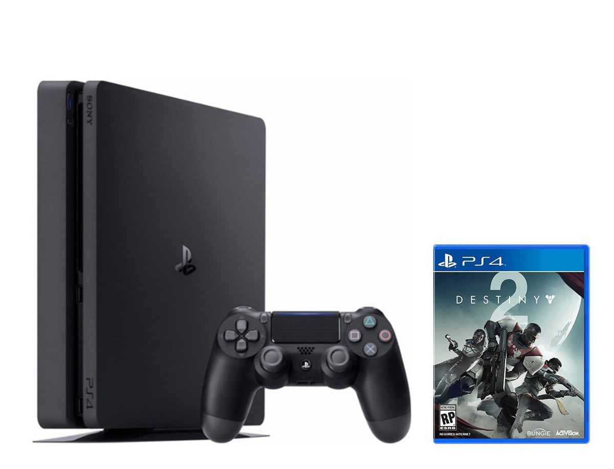 1TB Jet Black PlayStation 4 Slim and Destiny 2 Game Disc Y93547