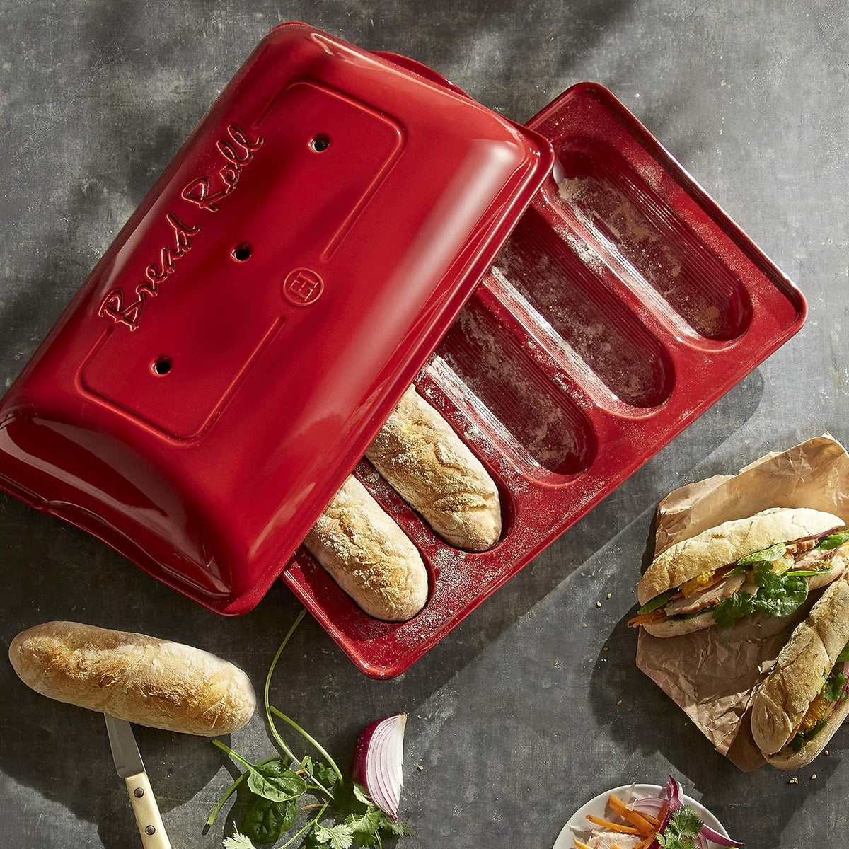 Burgundy 5 Loaves Mini Baguettes Baker I264947