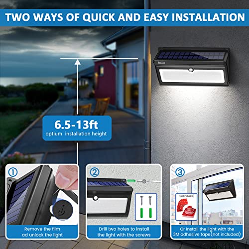 Solar Lights Outdoor Waterproof 100 LED Wireless Motion Sensor Lights 4PACK Y12844