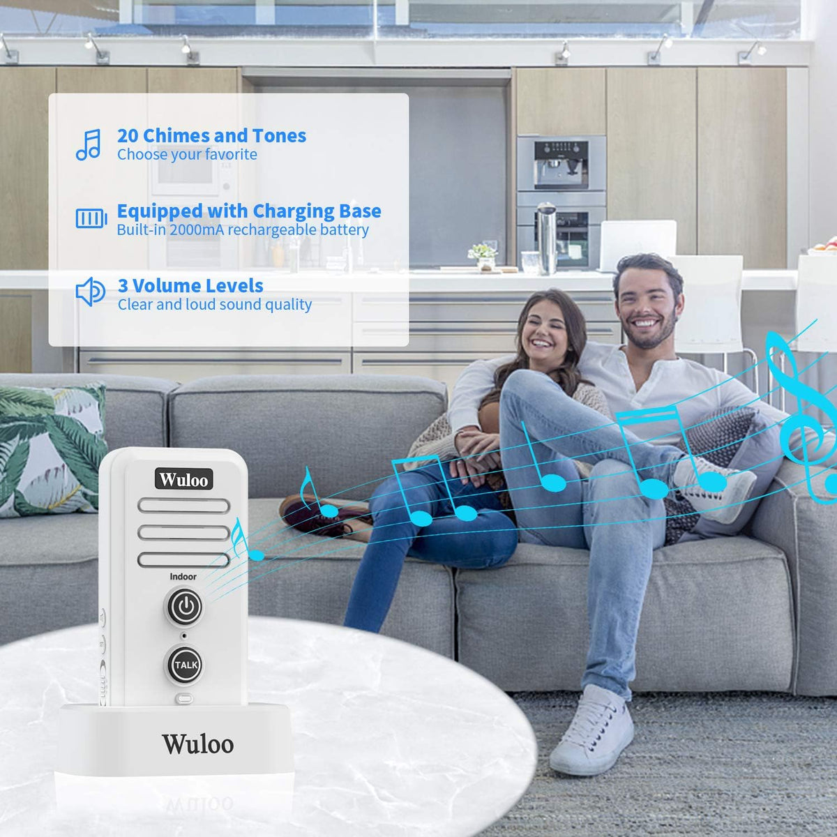 Wireless Intercom Doorbell Chime White Z329860
