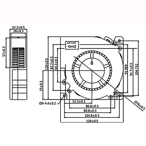 Brushless Cooling Blower Fan DC Centrifugal Fan U919612