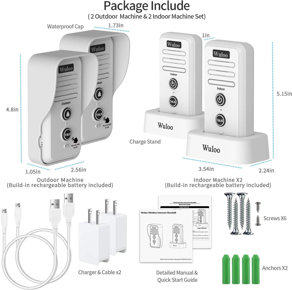 Wireless Intercom Doorbell Chime White Z329860