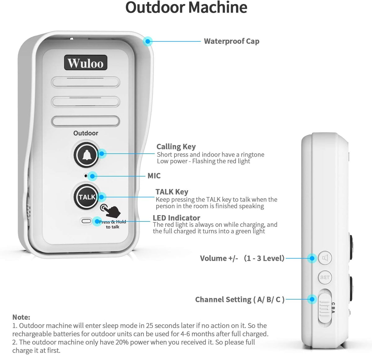Wireless Intercom Doorbell Chime White Z329860