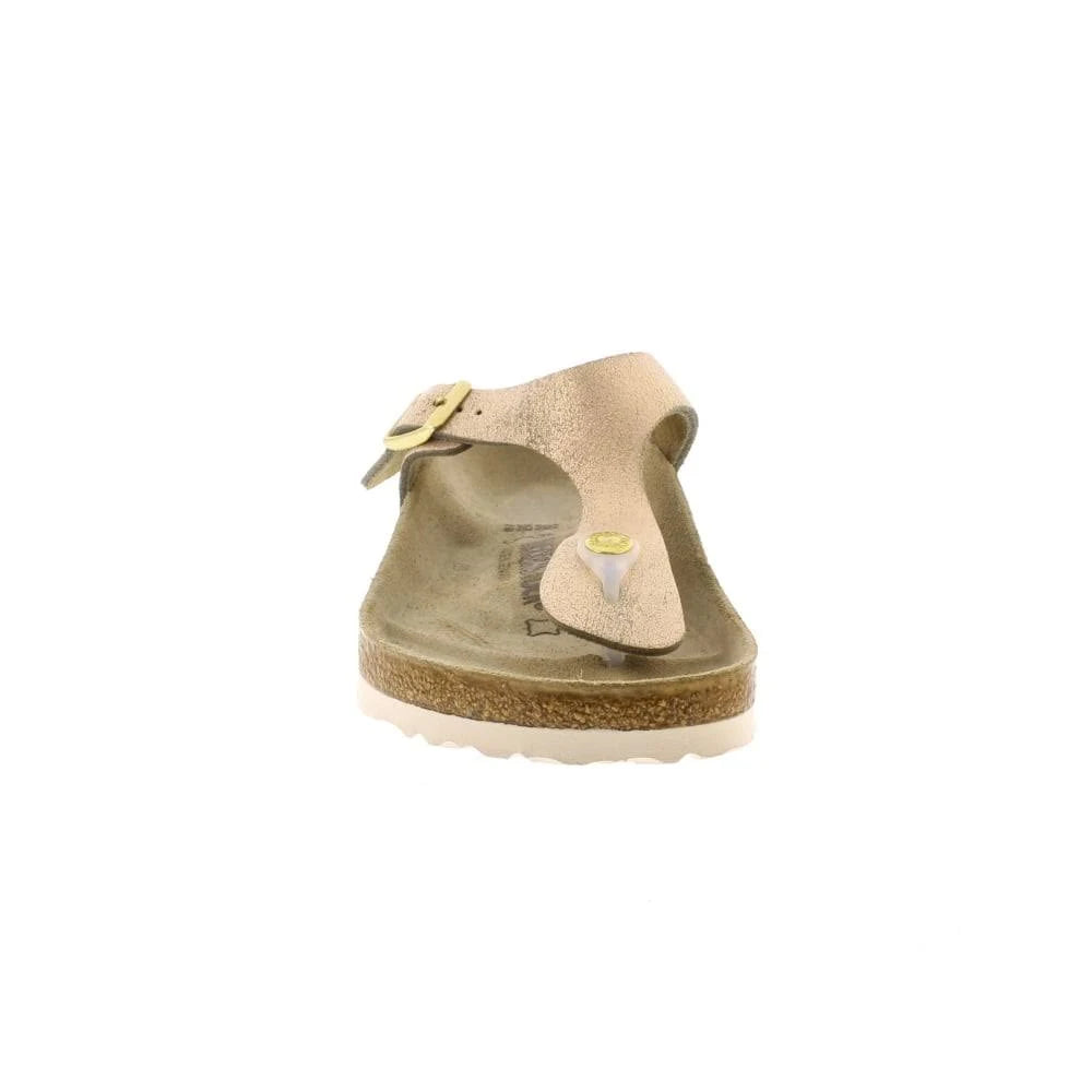 Washed Metallic Rose Gold Leather Sandals H5515