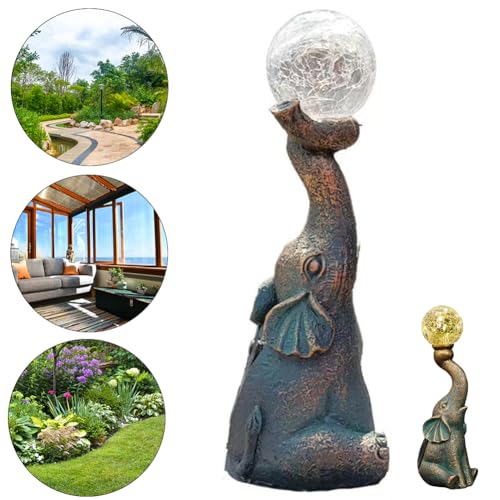 Bronze Solar Elephant Statue Light G131