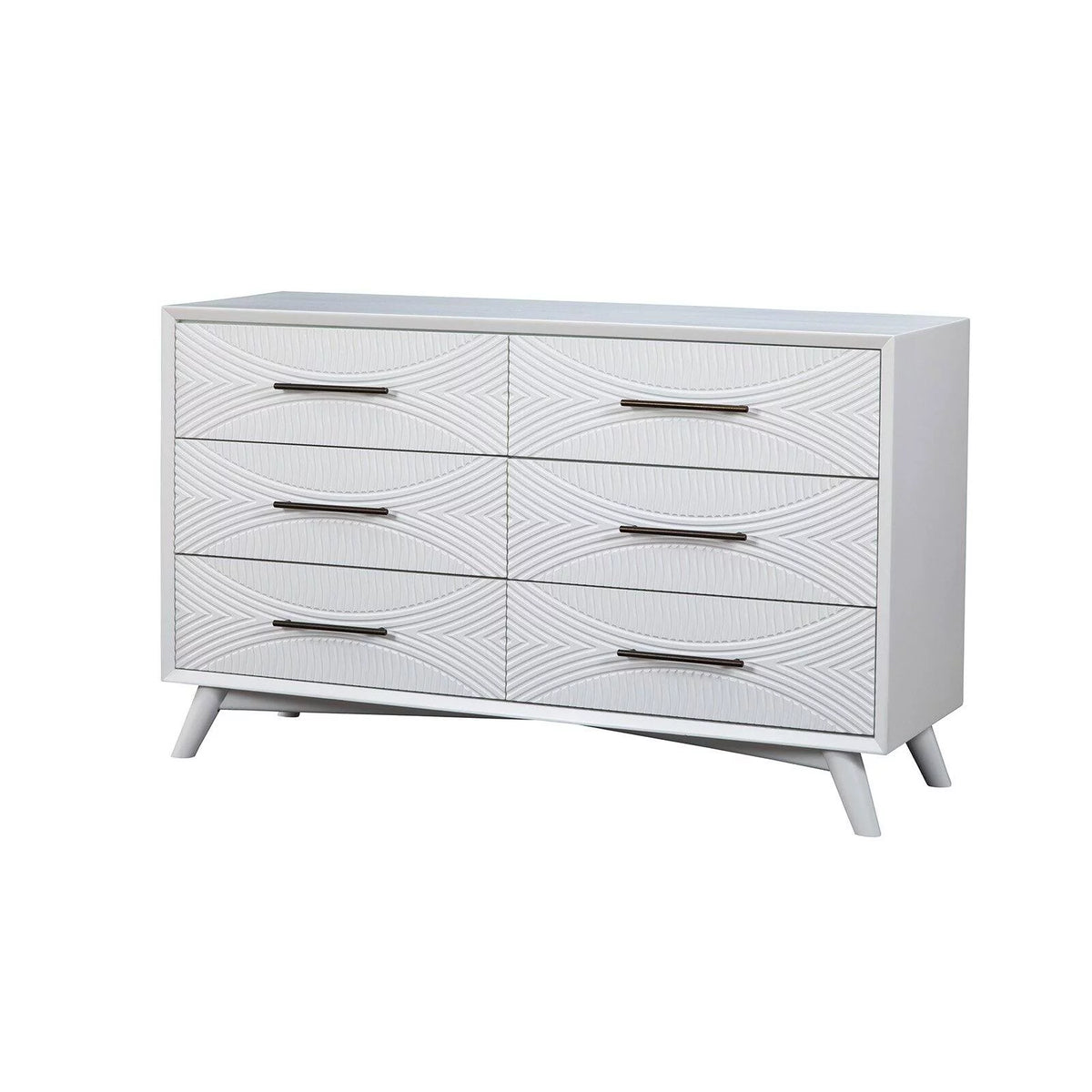 White 6 Drawer Wood Dresser Q712781