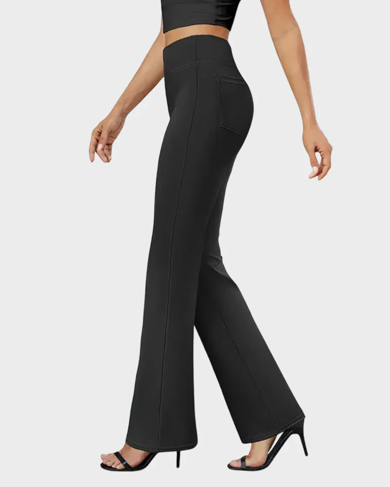 High Waist Bootcut Stretch Trousers E5555