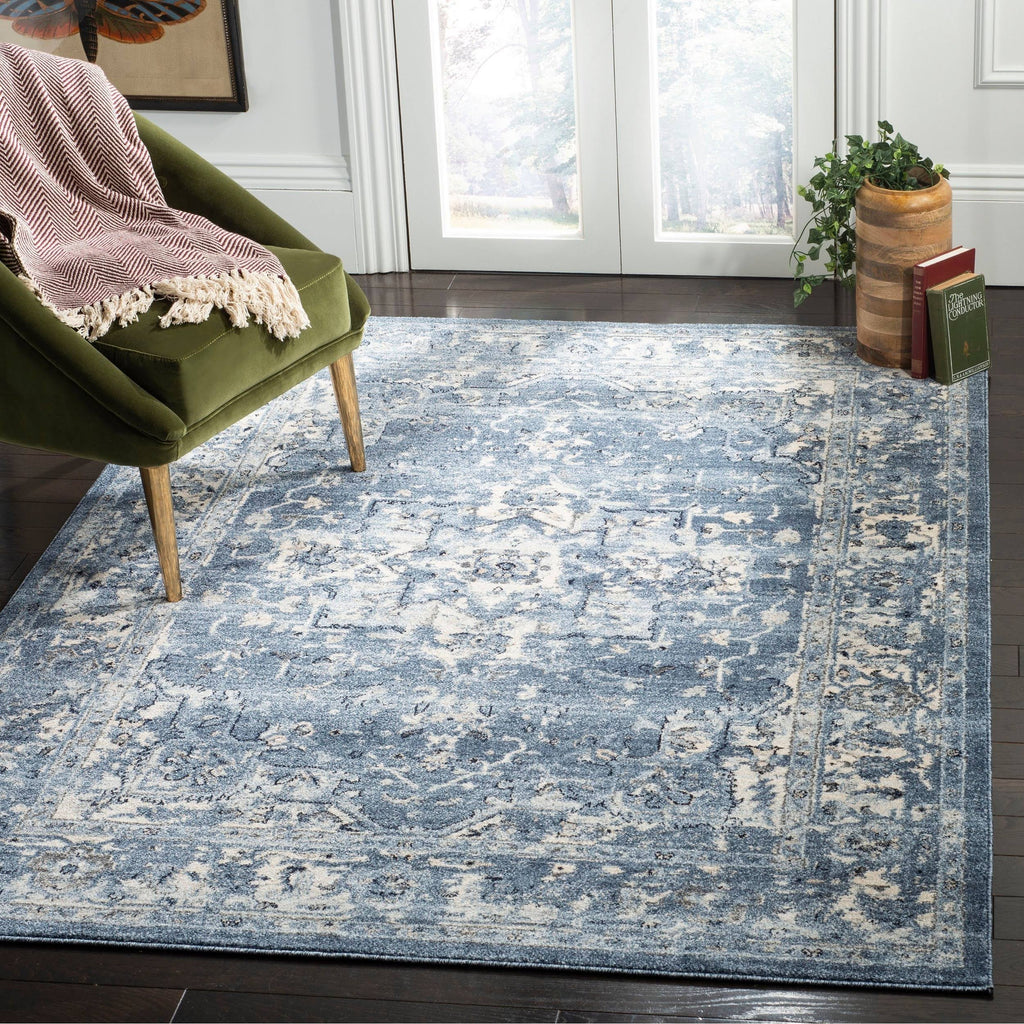 Ivory Navy 10 x 14 Rug R626555
