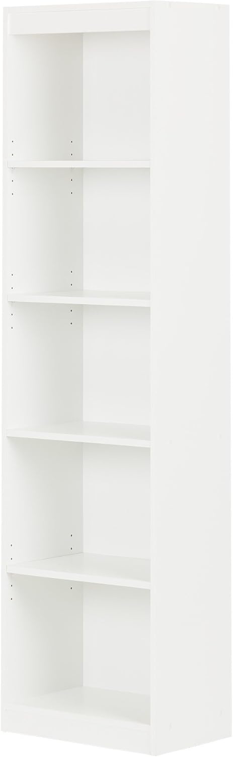 Pure White 5-Shelf Narrow Bookcase Y811040