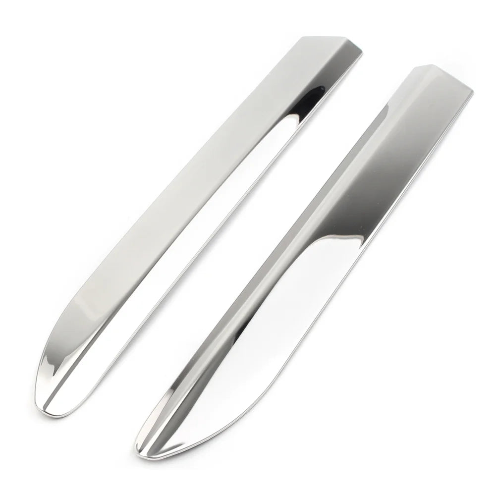 2Pcs Chrome Car Front Bumper Corner Protector Molding Cover Trim C27368