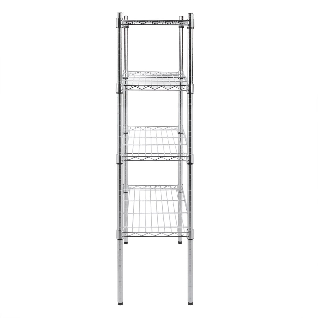 4 Tier Wire Shelf Unit Chrome 1400 lb. Capacity B258