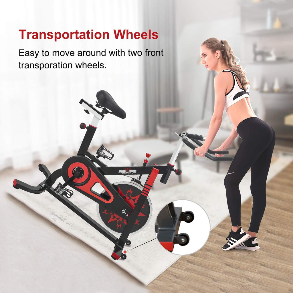 Exercise Bike Indoor Cycling Bike Stationary Bicycle with Resistance Upright Bike H108796