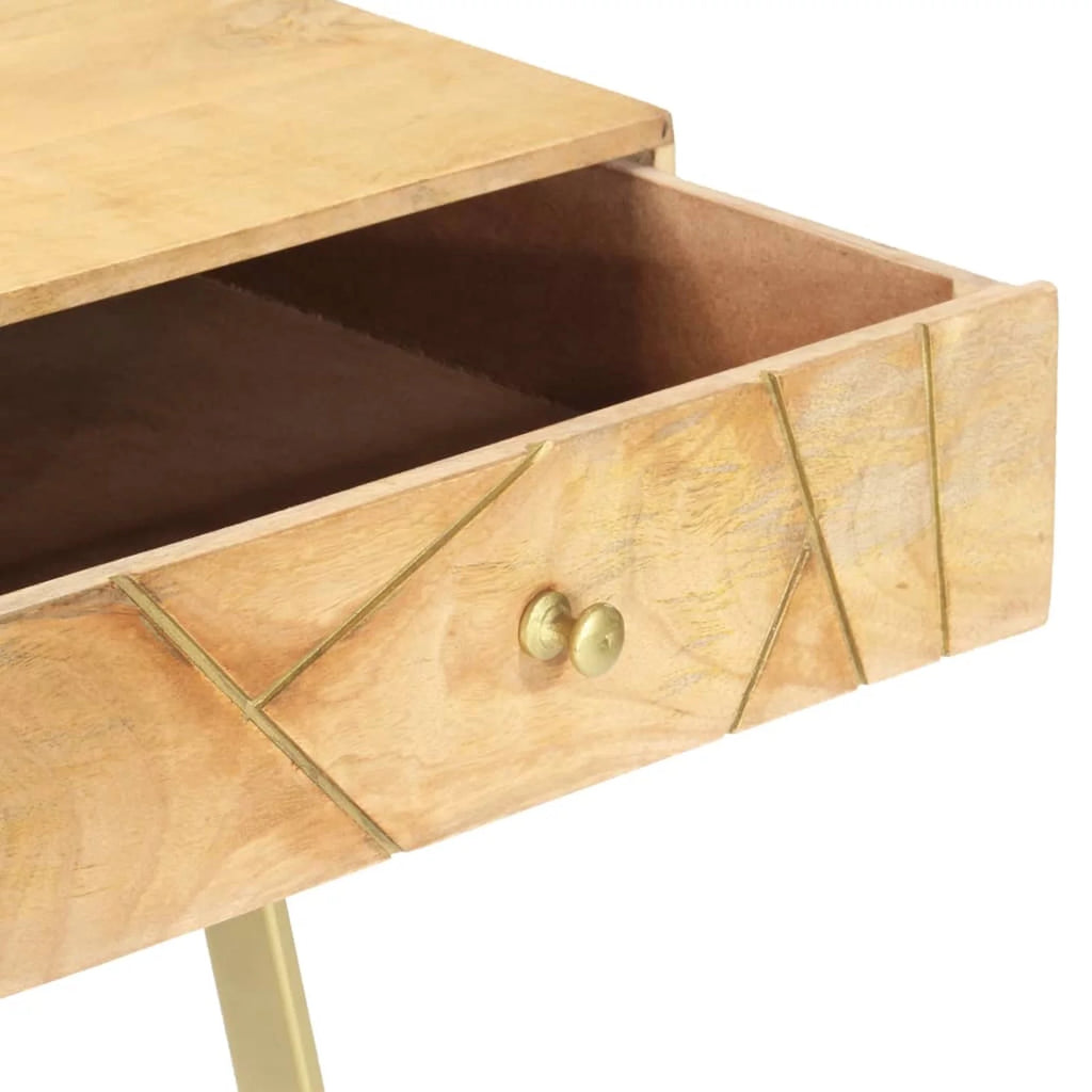 Mango Wood Computer Desk with 2 Storage Drawers U3463