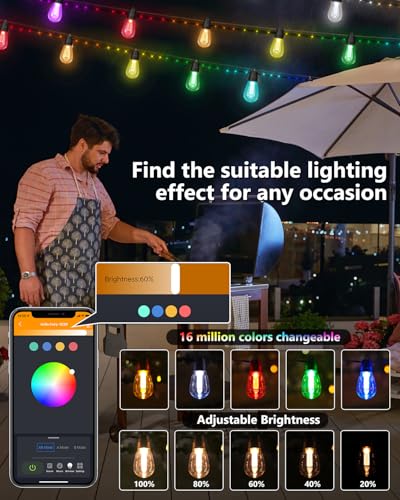 50Ft RGBw Color Changing Dimmable String Lights B305