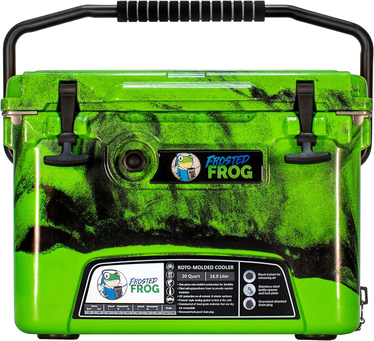 Green and Black Camo 20 Quart Ice Chest Cooler V429