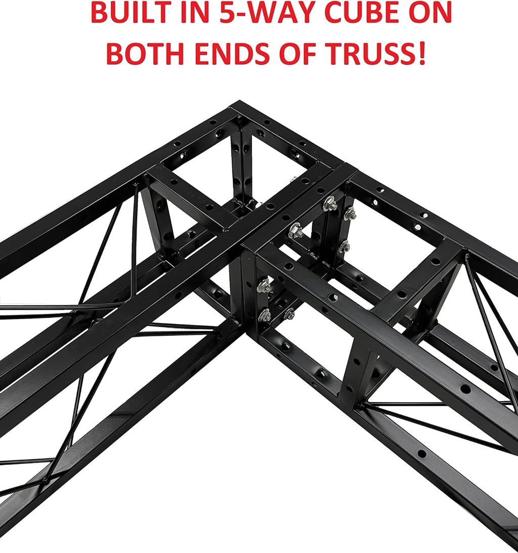 Black Square Metal Arch Truss 8 Ft. Width 7 ft. Height Portable DJ Lighting System U951619