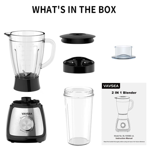 1000W 5 Speed Countertop Blender with 51oz Glass Jar L586