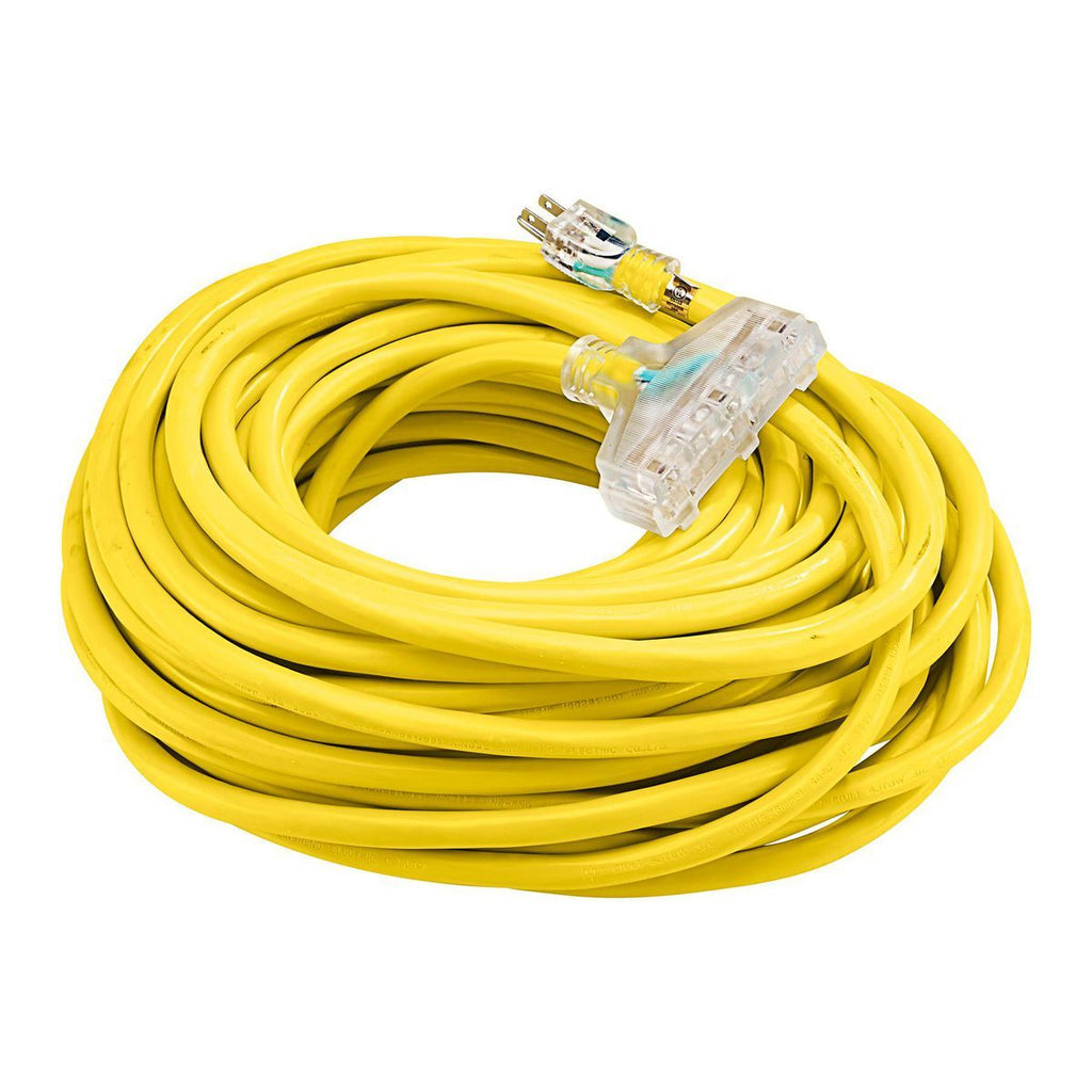 100 ft. 10/3 Gauge Triple-Tap Extension Cord, Yellow A18392