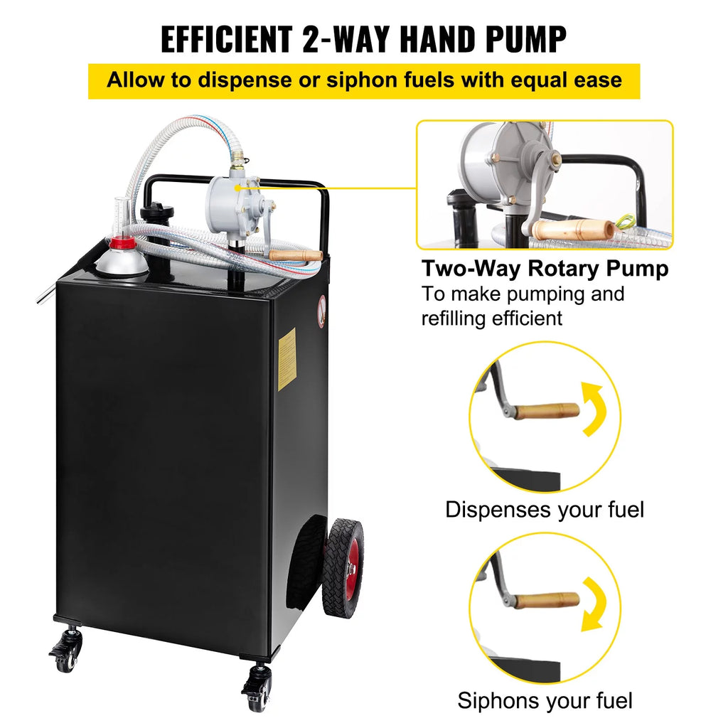 30 Gallon Fuel Caddy with Transfer Pump and 2 Wheels A8539