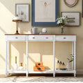 Solid Wood Console Table with Storage Shelf and Drawer K2342