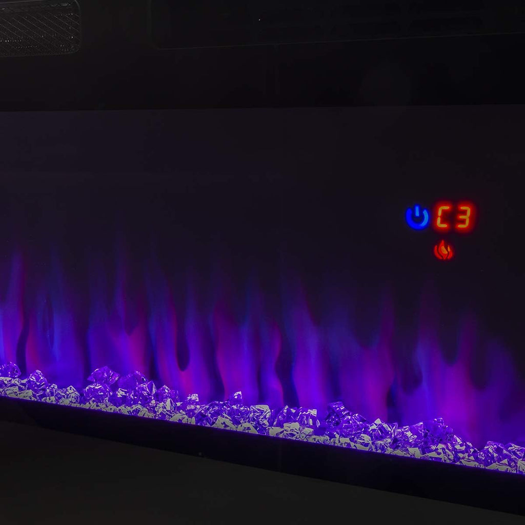 1500W Recessed Electric Fireplace Heater with Remote Control T7502