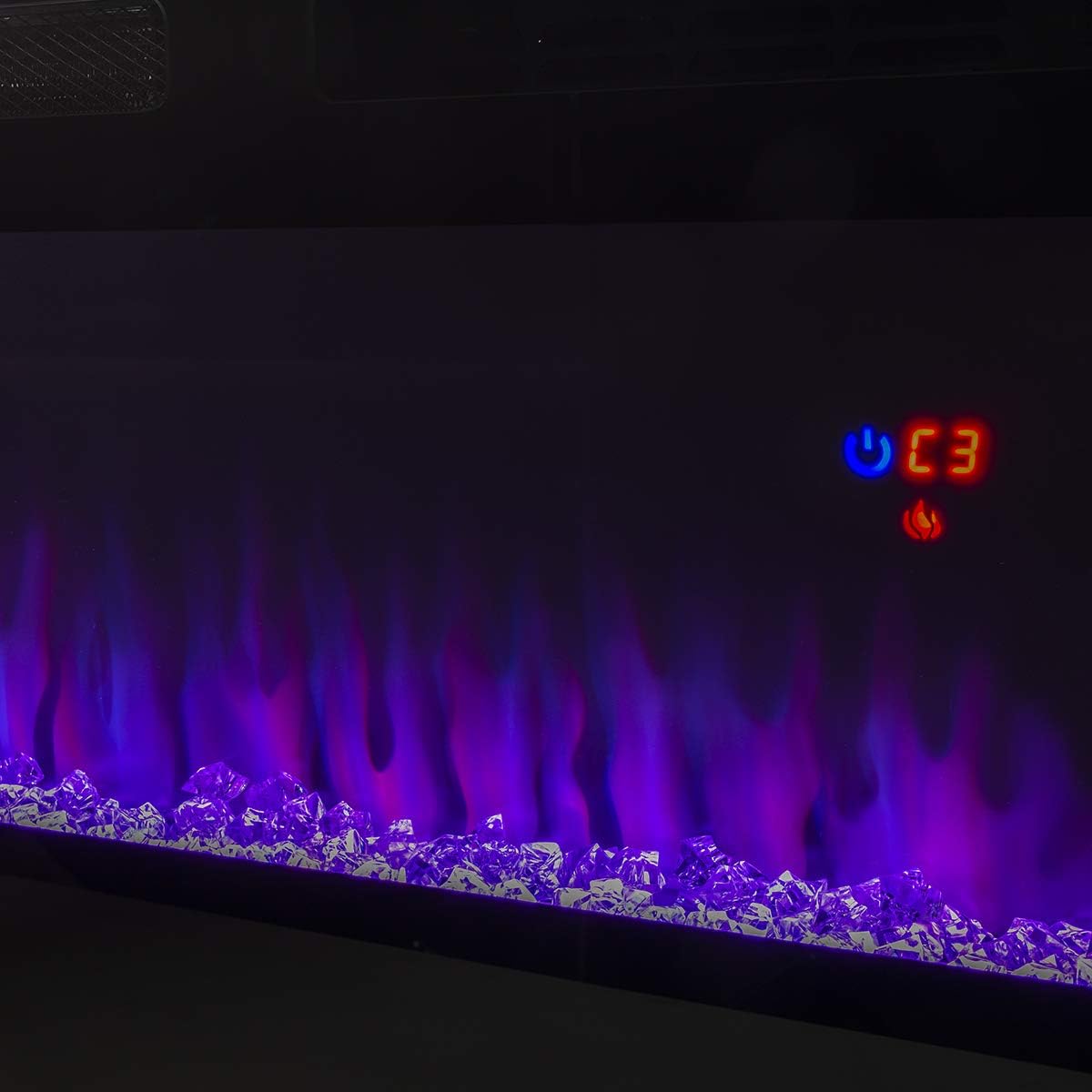 1500W Recessed Electric Fireplace Heater with Remote Control T7502